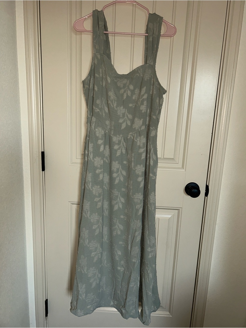 Sage Floral Maxi Dress with Wide Straps